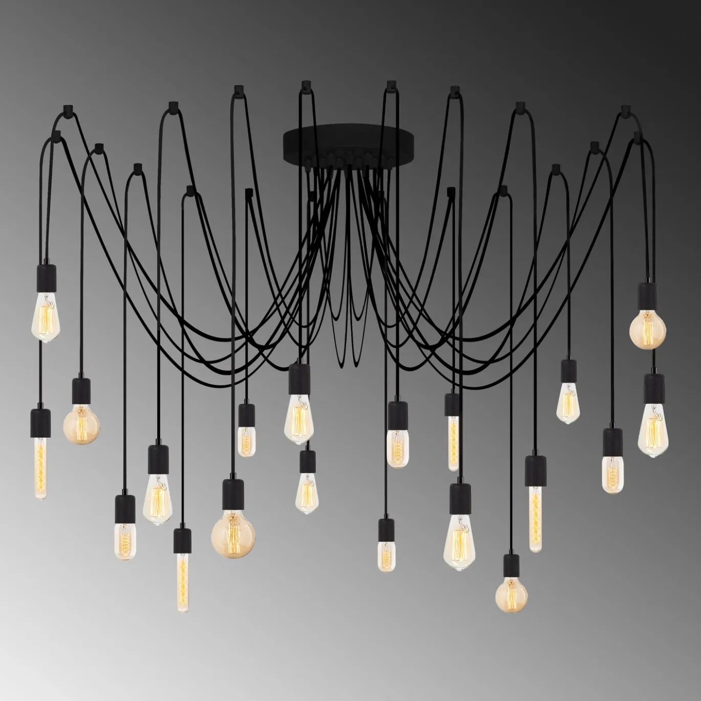 Hanglamp Kabluni 20-Lichts Zwart