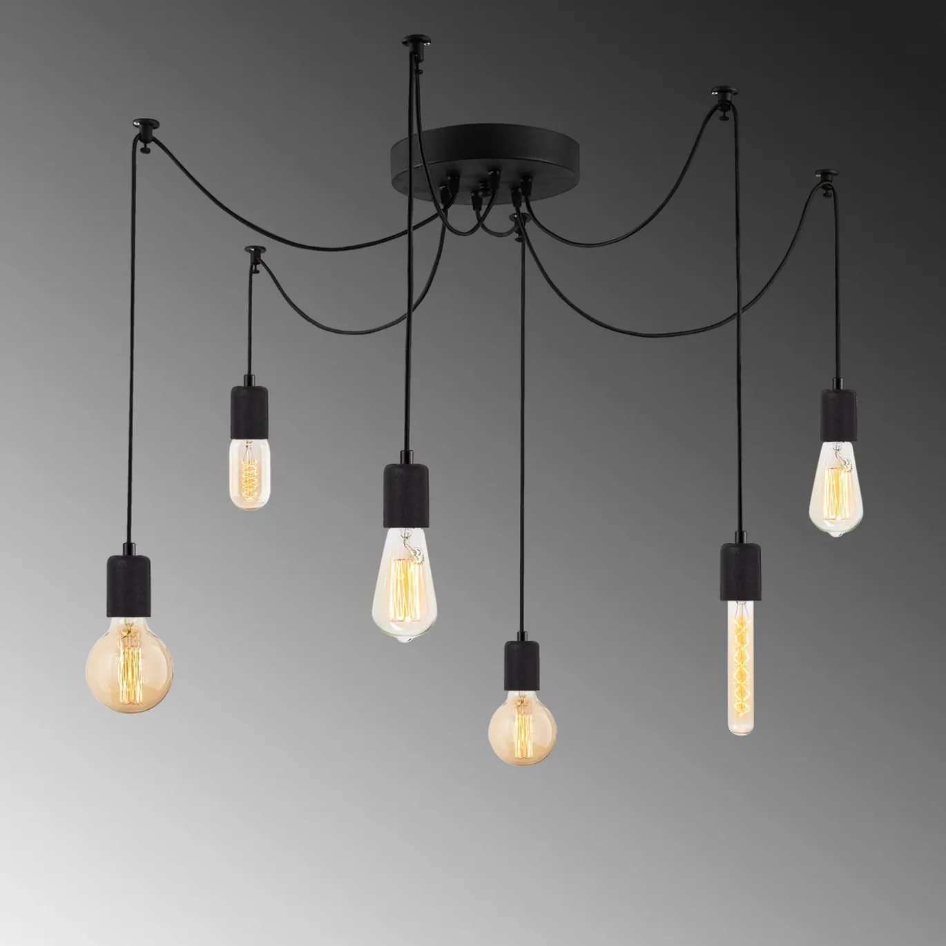 Hanglamp Kabluni Zwart 6-Lichts