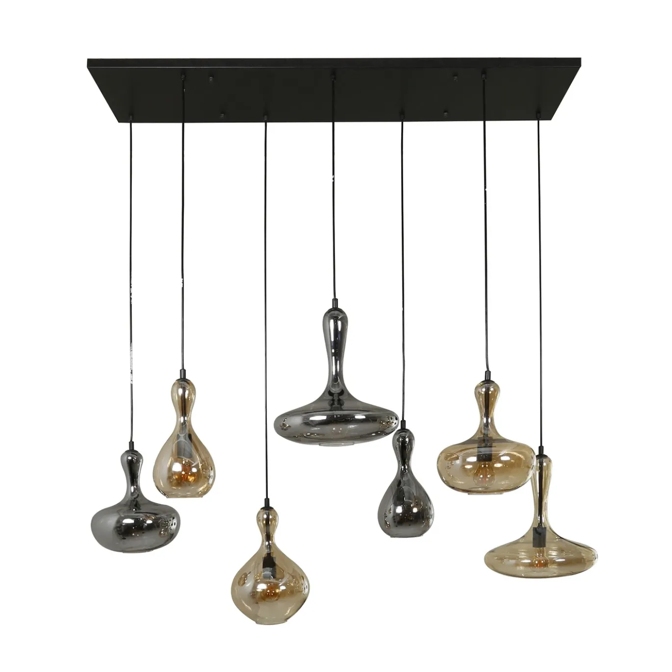 Hanglamp 4+3 Karaf Artic Zwart - Giga Meubel