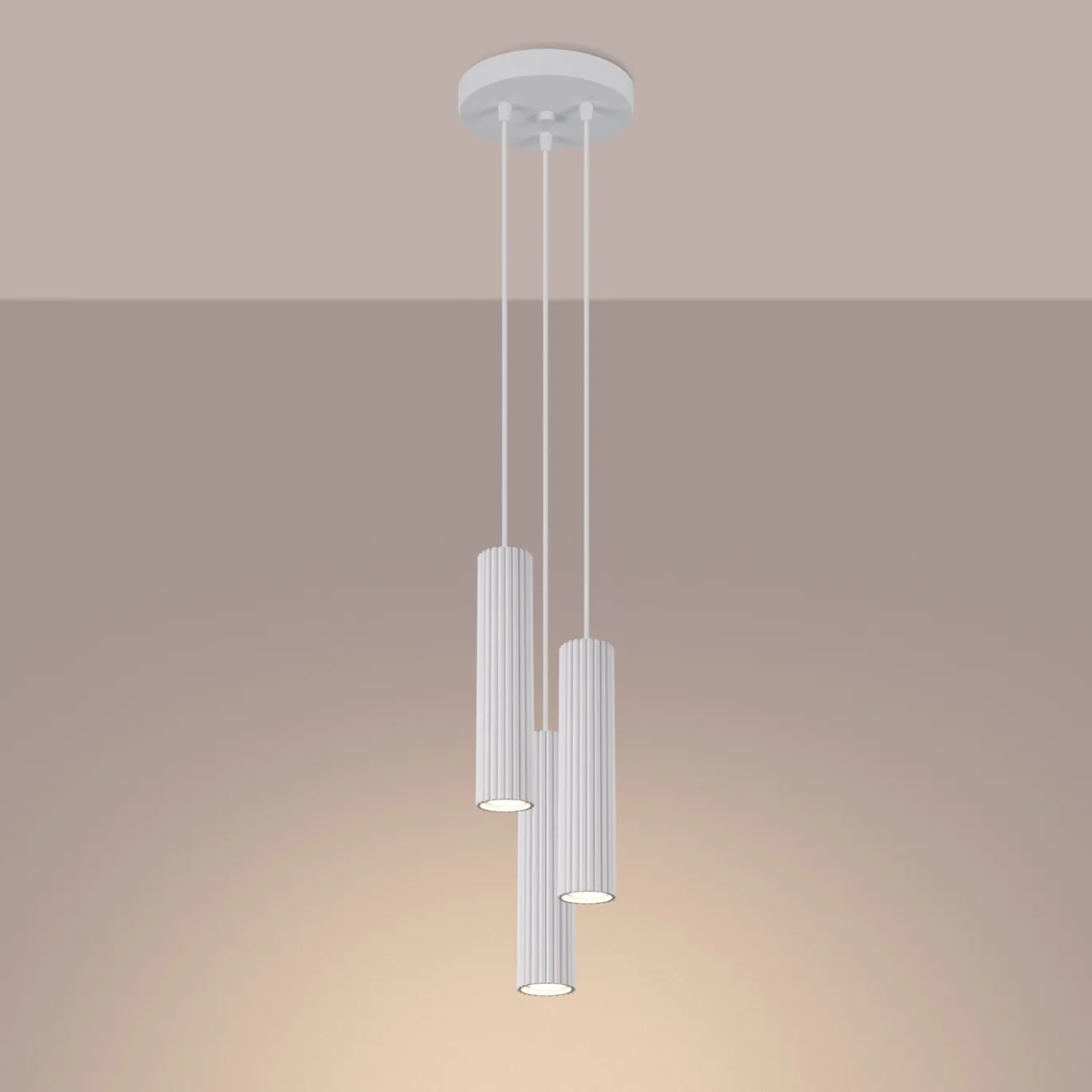 Hanglamp Karbon 3-Lichts Getrapt Wit - Giga Meubel