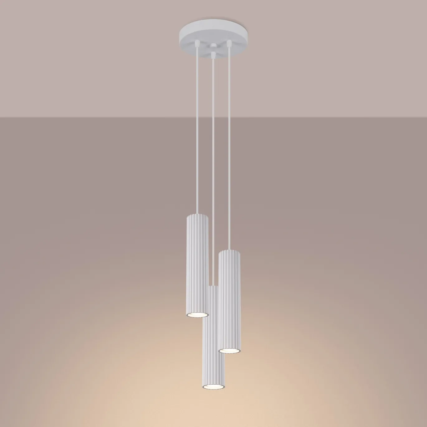 Hanglamp Karbon 3-Lichts Getrapt Wit - Giga Meubel