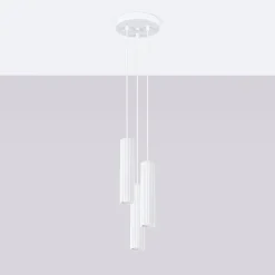 Hanglamp Karbon 3-Lichts Getrapt Wit - Giga Meubel