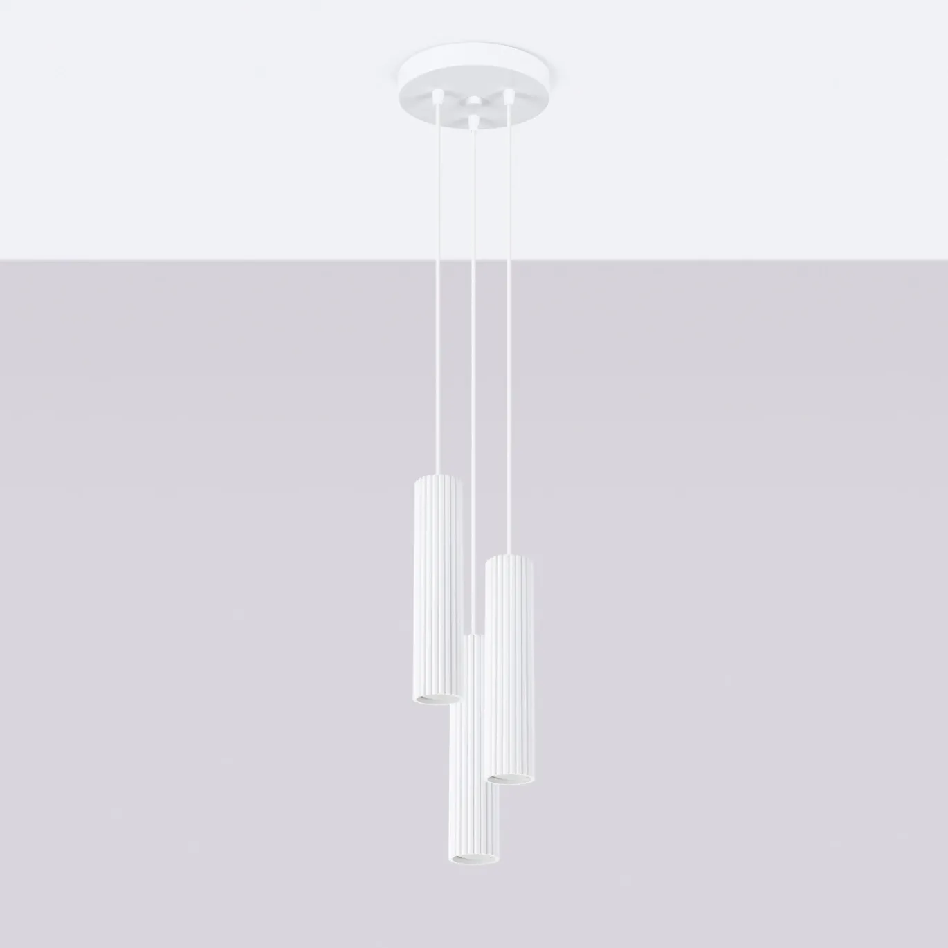 Hanglamp Karbon 3-Lichts Getrapt Wit - Giga Meubel