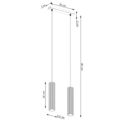 Hanglamp Karbon 2-Lichts Wit - Giga Meubel