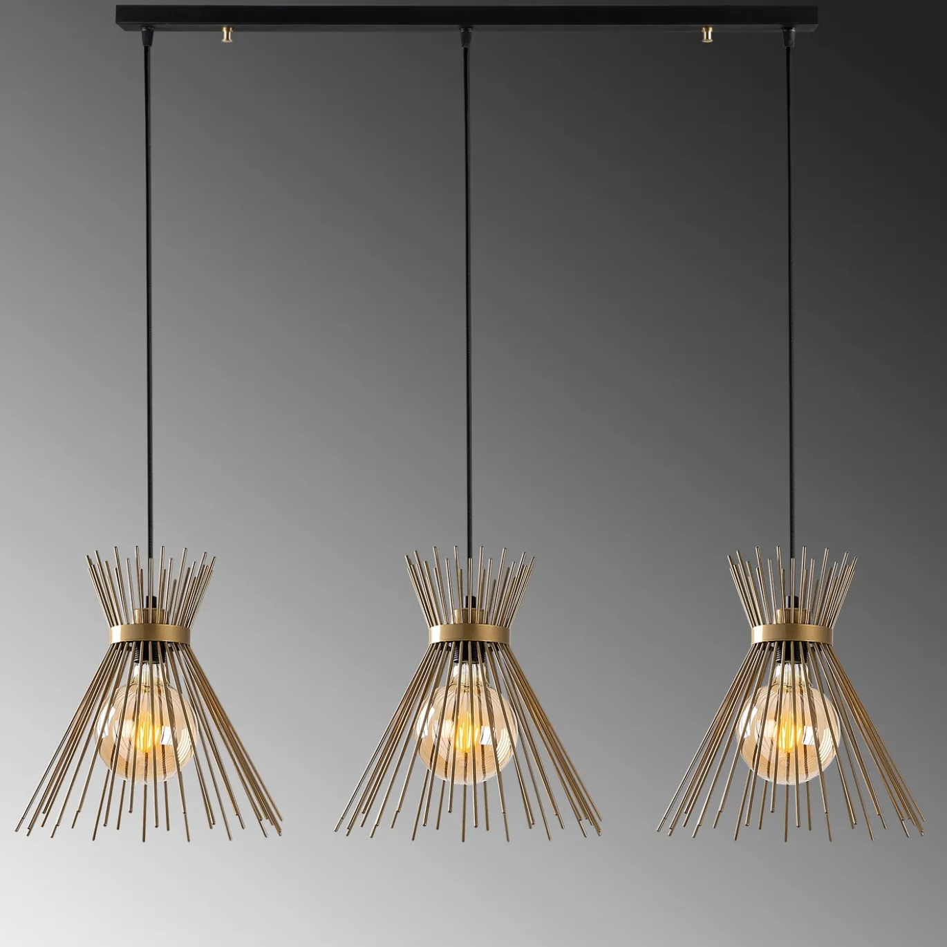 Hanglamp Kirpi Goud 3-Lichts