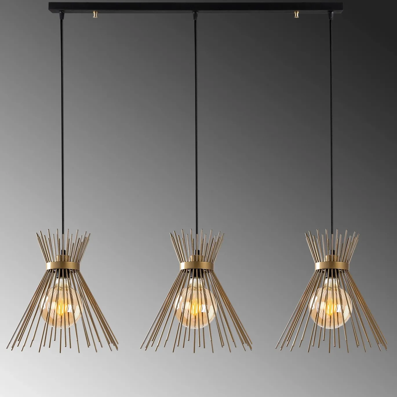 Hanglamp Kirpi Goud 3-Lichts