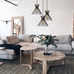 Hanglamp Kirpi 3-Lichts Zwart