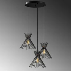 Hanglamp Kirpi 3-Lichts Zwart
