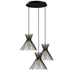 Hanglamp Kirpi 3-Lichts Zwart
