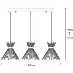 Hanglamp Kirpi Zwart 3-Lichts