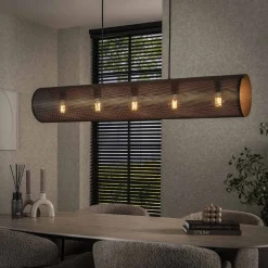 Hanglamp Koker 5-Lichts Mesh Zwart - Giga Meubel