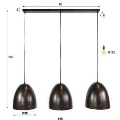Hanglamp Kosmos 3-lichts Urban Bruin - Giga Meubel