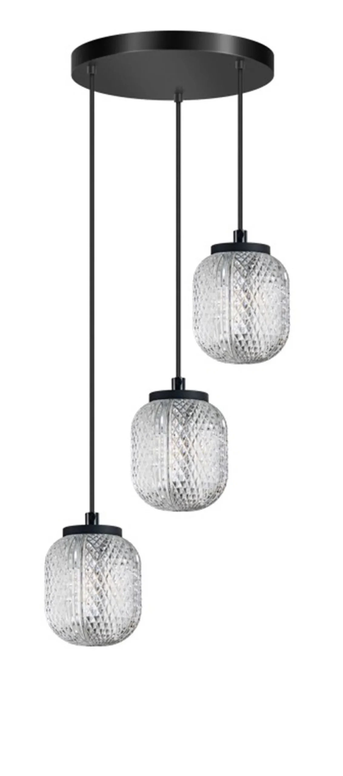 Hanglamp Kristel 3-Lichts Getrapt - Giga Meubel
