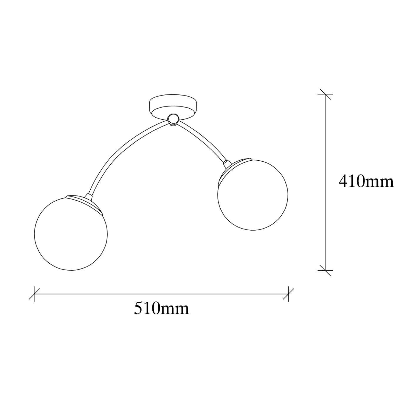 Hanglamp Kromozom 2-Lichts Wit/Zwart