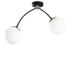 Hanglamp Kromozom 2-Lichts Wit/Zwart