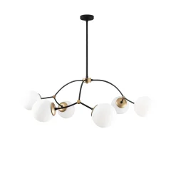 Hanglamp Kromozom Wit/Goud 6-Lichts