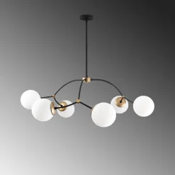 Hanglamp Kromozom Wit/Goud 6-Lichts
