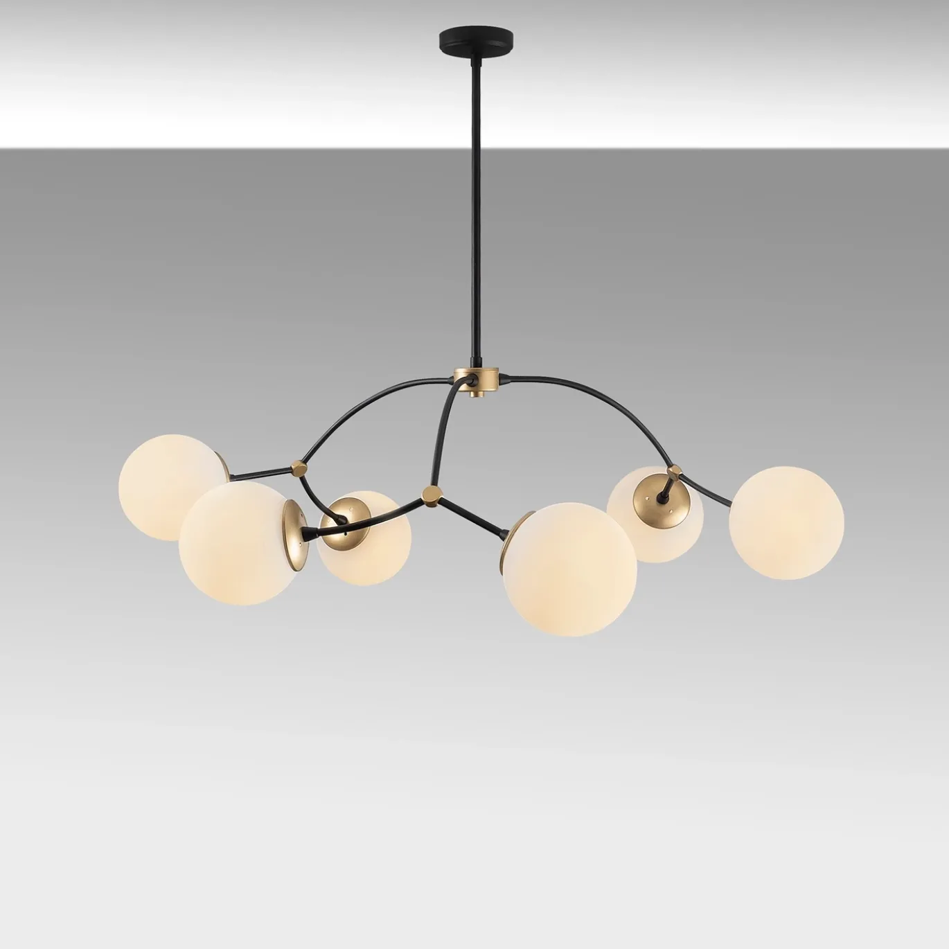Hanglamp Kromozom Wit/Goud 6-Lichts