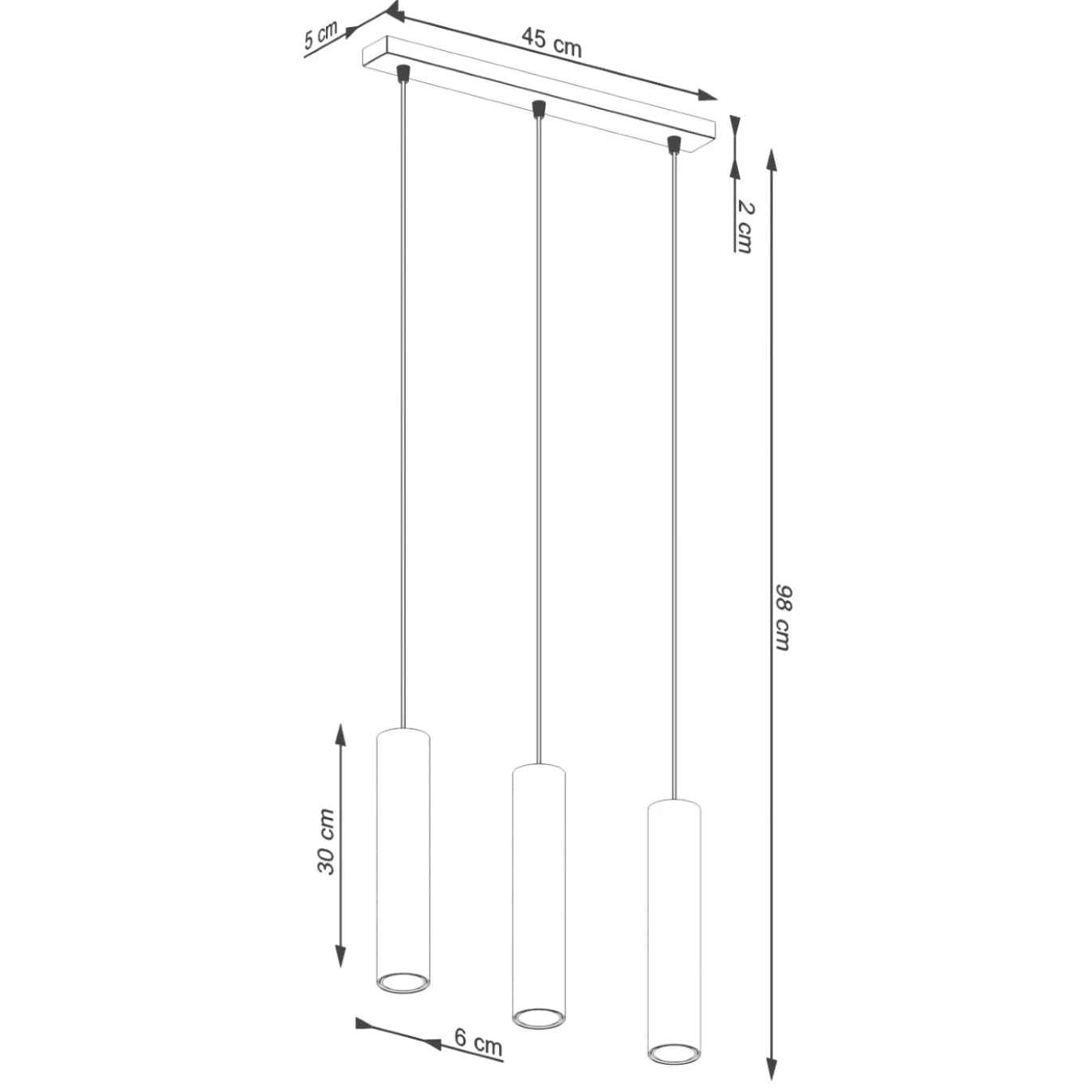 Hanglamp Lagos 3-Lichts Beige - Giga Meubel