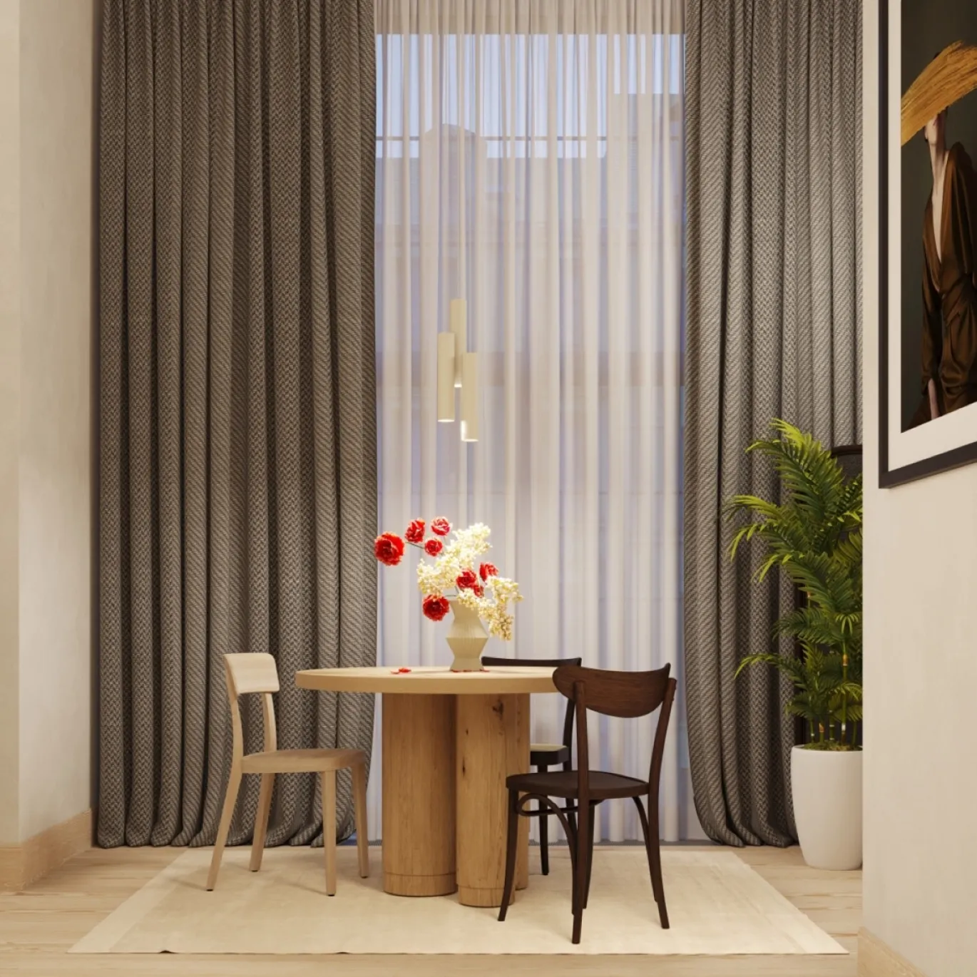 Hanglamp Lagos 3-Lichts Beige - Giga Meubel