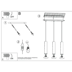 Hanglamp Lagos 3-Lichts Oker - Giga Meubel
