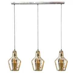 Hanglamp 3L Amber Glas Kegel - Giga Meubel