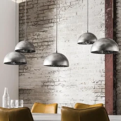Hanglamp 5L Crossbar Zilver Spiegelglas - Giga Meubel