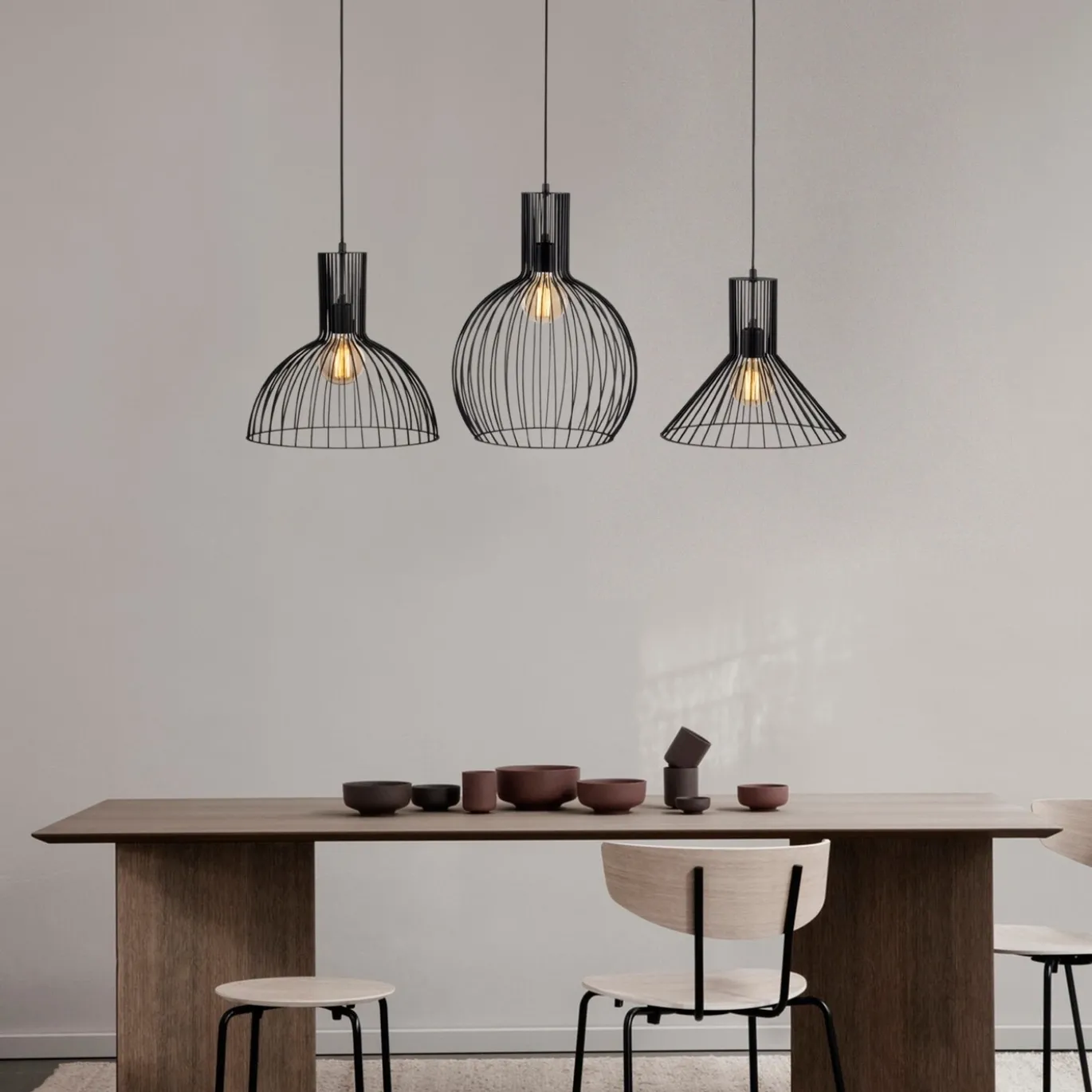 Hanglamp 3-Lichts Fellino IJzer Zwart