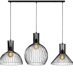 Hanglamp 3-Lichts Fellino IJzer Zwart