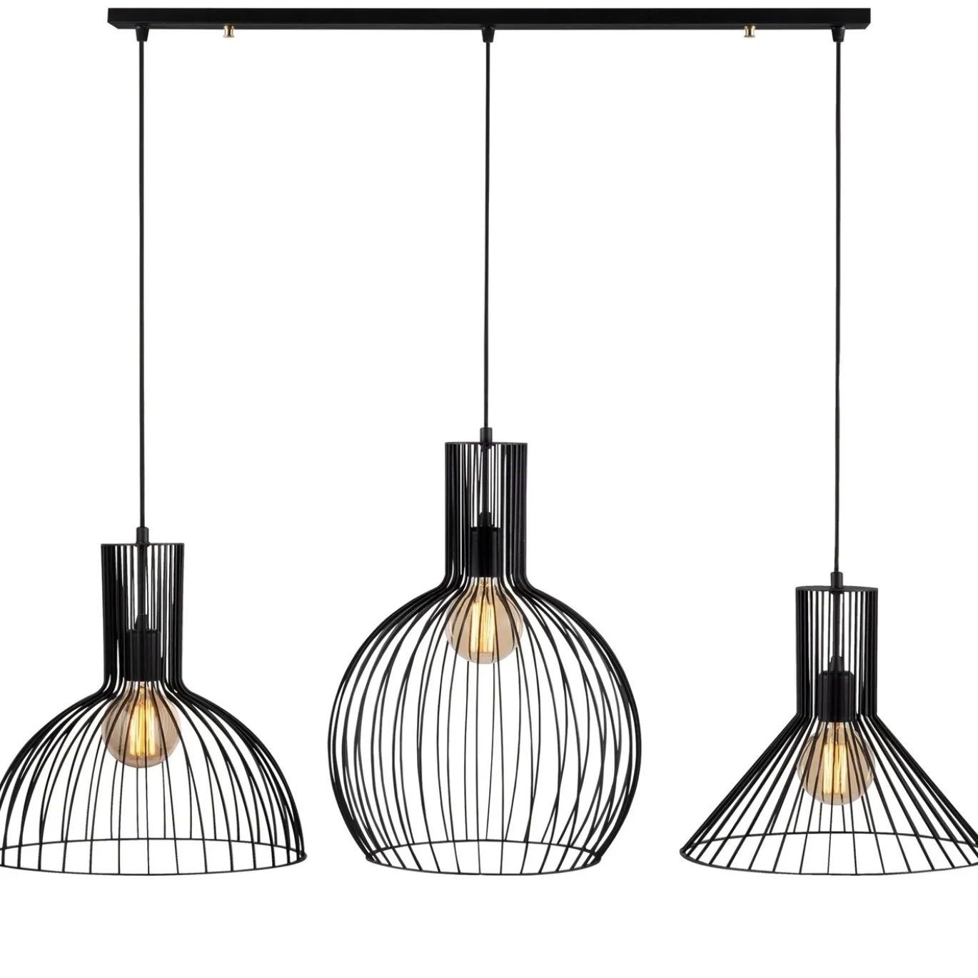 Hanglamp 3-Lichts Fellino IJzer Zwart