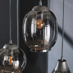 Hanglamp 5-Lichts Mix Getrapt Chromed Glas - Giga Meubel