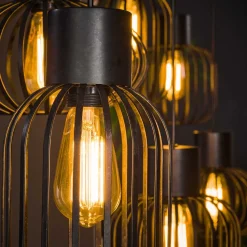 Hanglamp 6-Lichts Mix Metal Charcoal - Giga Meubel