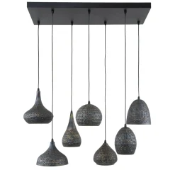Hanglamp 7-Lichts Punch Mix Zwart Bruin - Giga Meubel