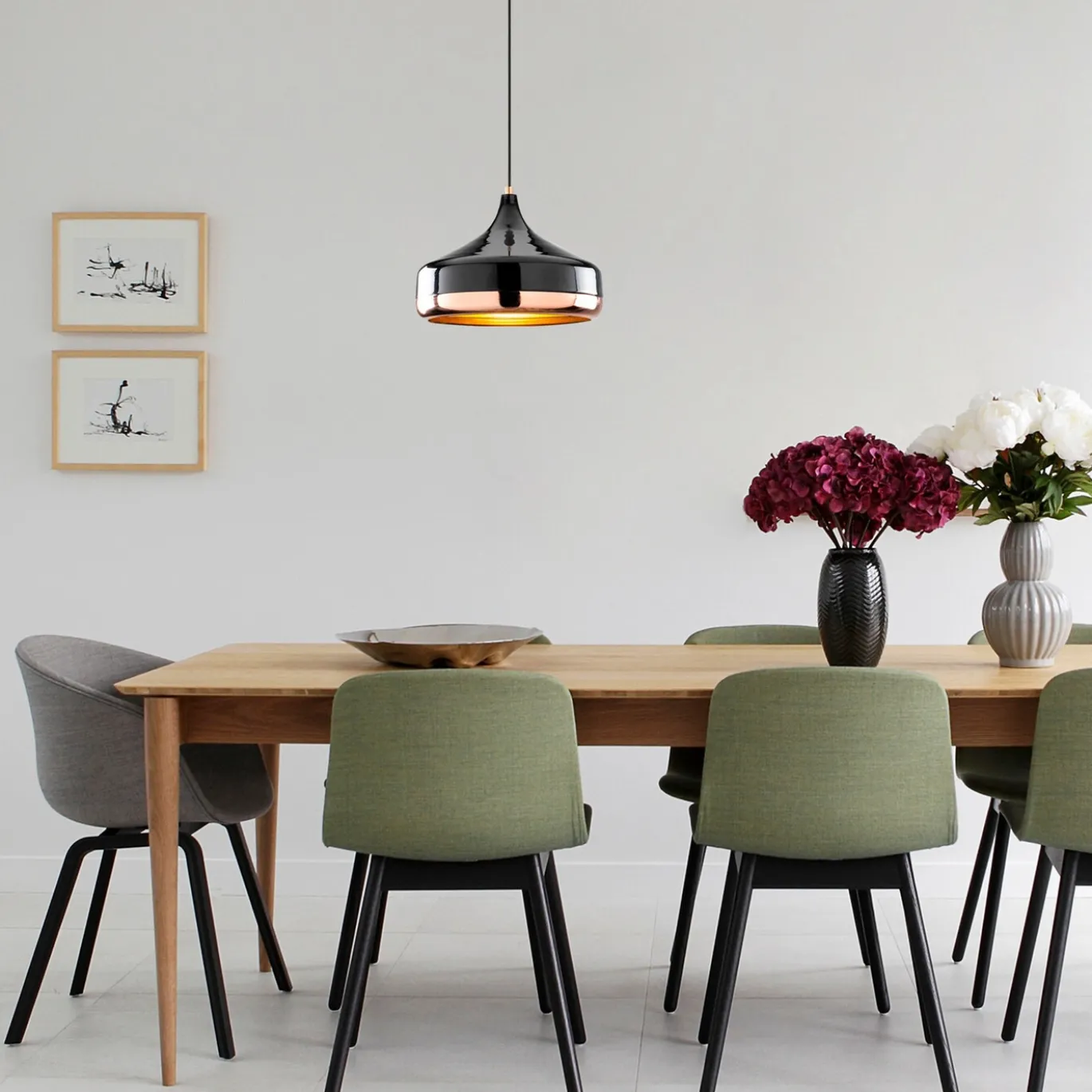 Hanglamp 1-Lichts Yildo Metaal Zwart Koper