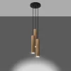 Hanglamp Lino 3-Lichts Getrapt Hout Naturel - Giga Meubel