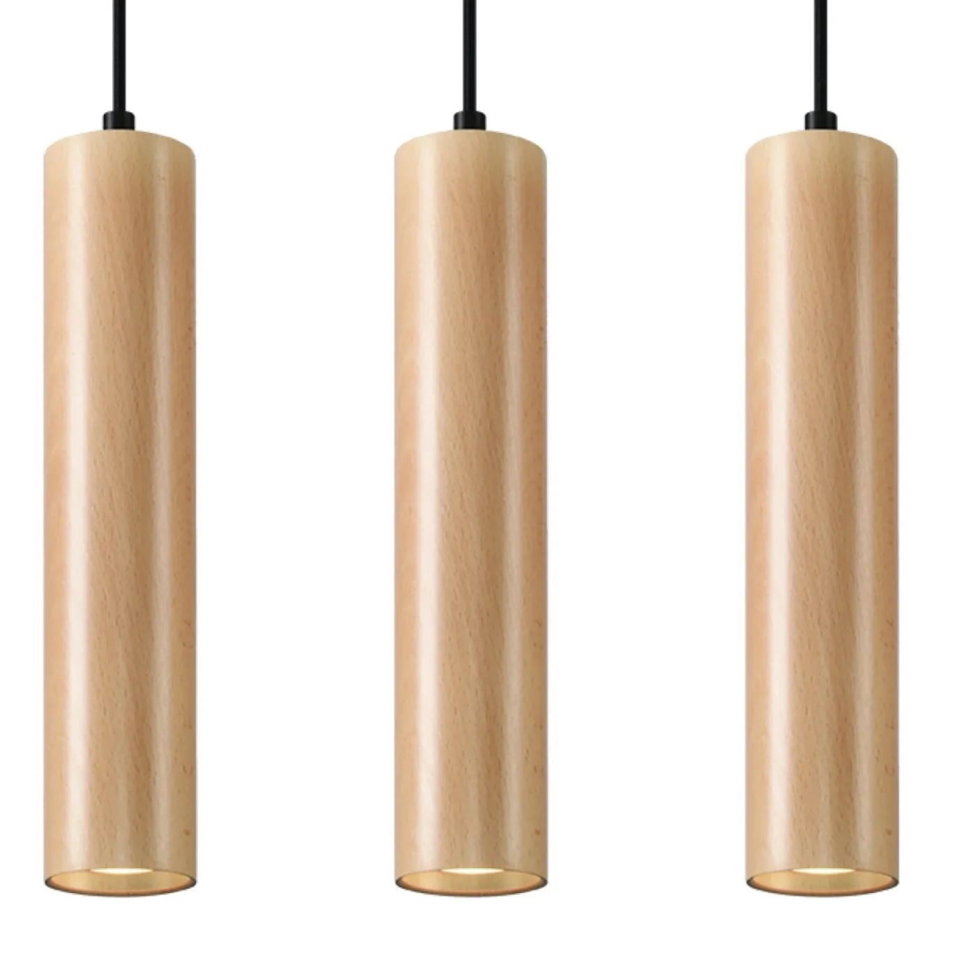 Hanglamp Lino 3-Lichts Hout Naturel - Giga Meubel