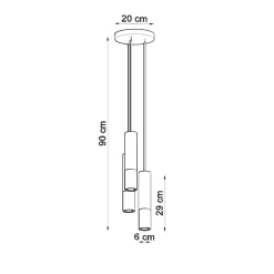Hanglamp Loopez 3-Lichts Getrapt Zwart/Chrome - Giga Meubel