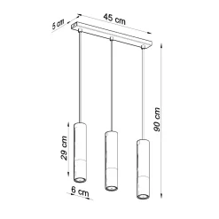 Hanglamp Loopez 3-Lichts Zwart/Koper - Giga Meubel