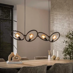 Hanglamp Loop 4-lichts Artic Zwart - Giga Meubel