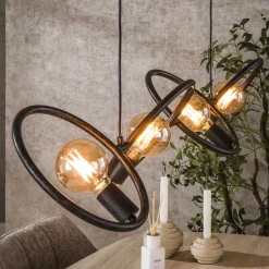 Hanglamp Loop 4-lichts Artic Zwart - Giga Meubel