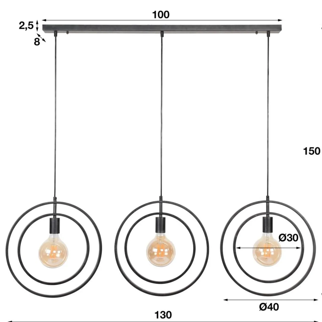 Hanglamp 3L Turn Around - Giga Meubel