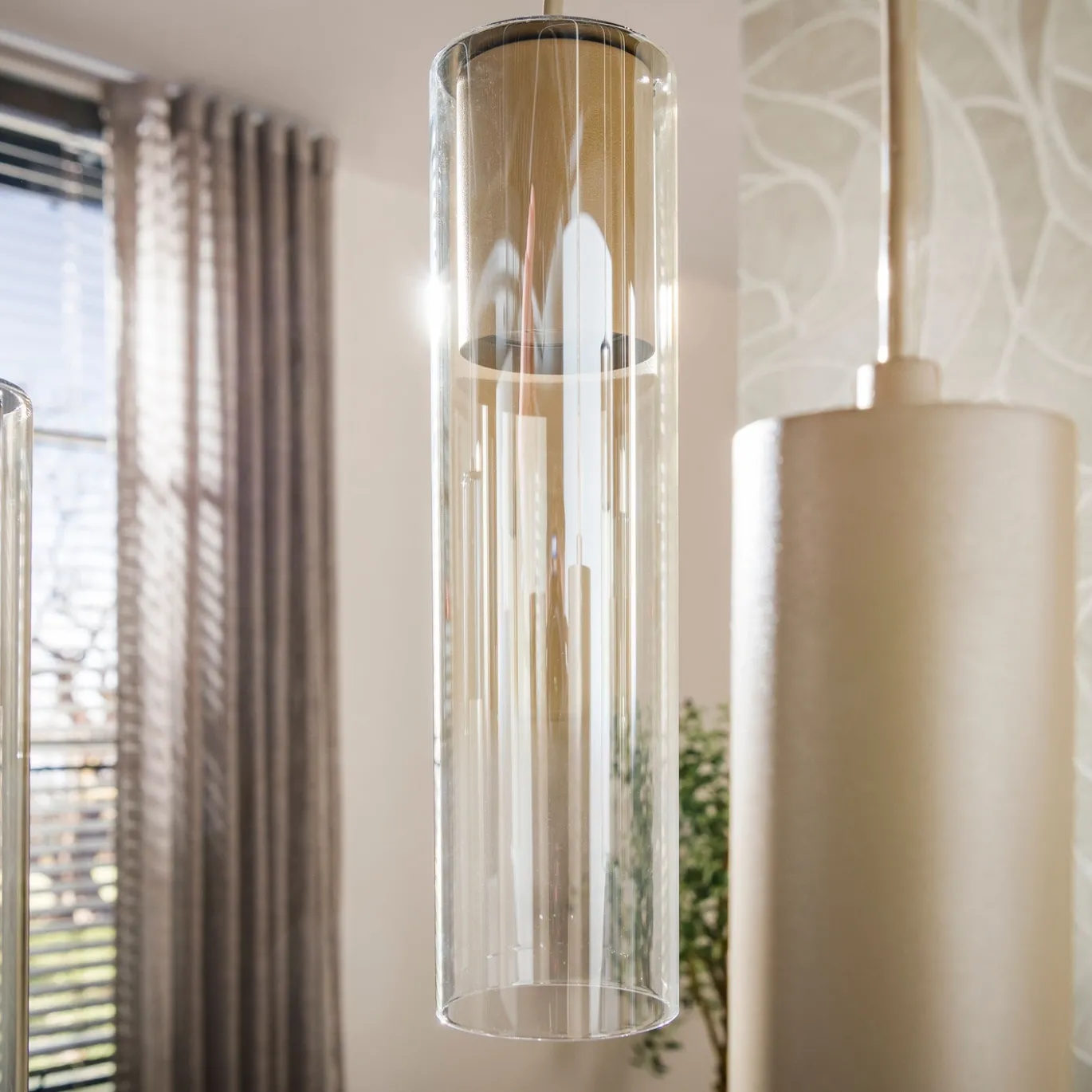 Hanglamp Lungo 4+3-Lichts Beige - Giga Meubel