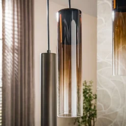 Hanglamp Lungo 4+3-Lichts Sienna Bruin - Giga Meubel