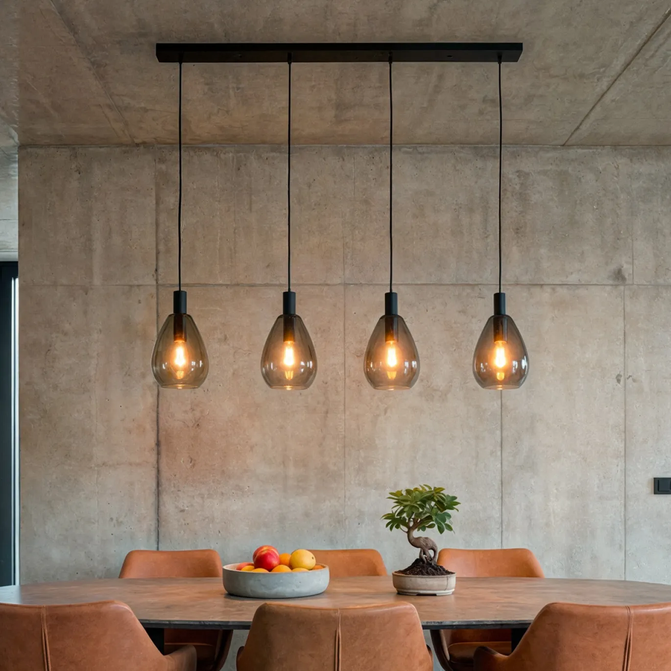 Hanglamp Manuela 4-Lichts Smoke Glas - Giga Meubel