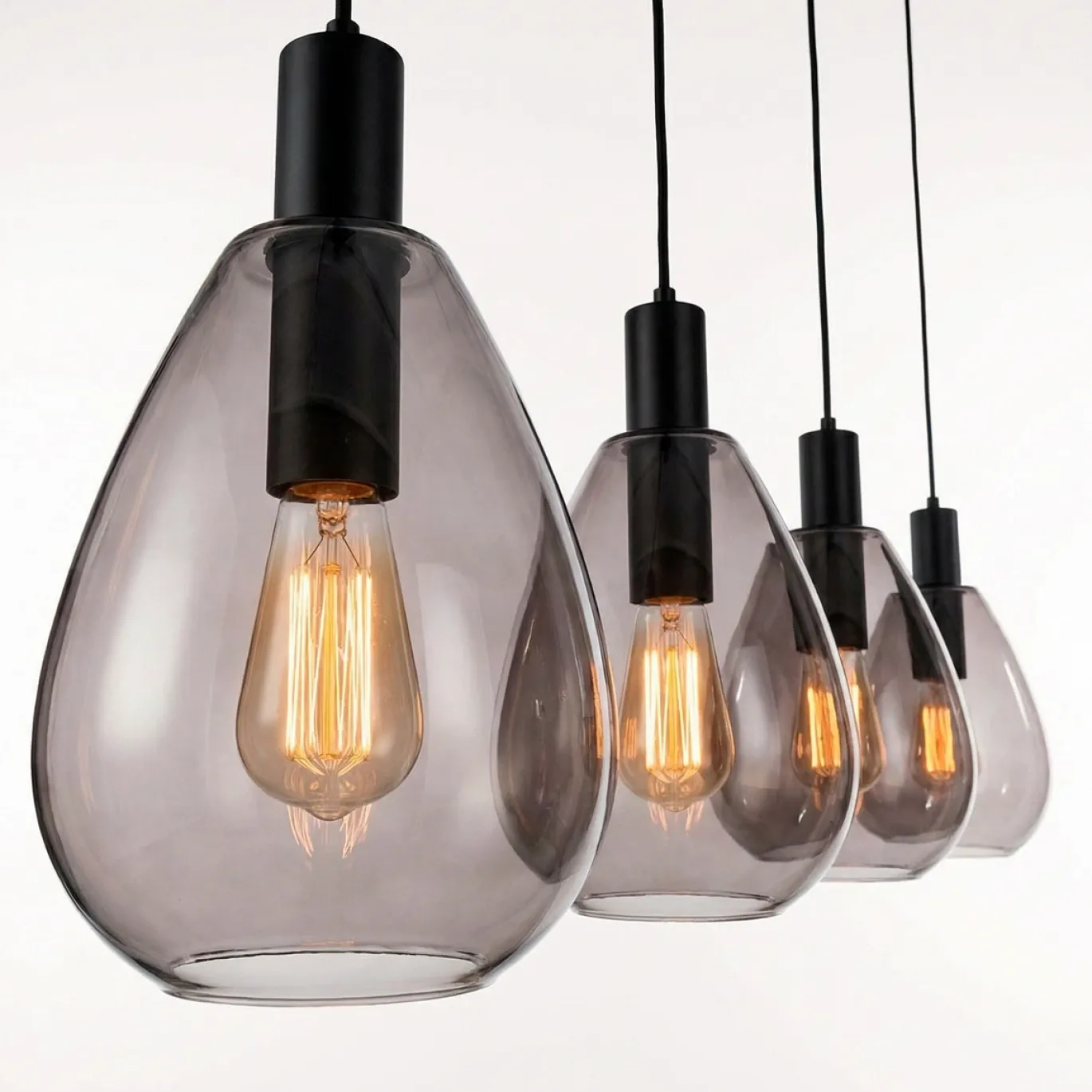 Hanglamp Manuela 4-Lichts Smoke Glas - Giga Meubel