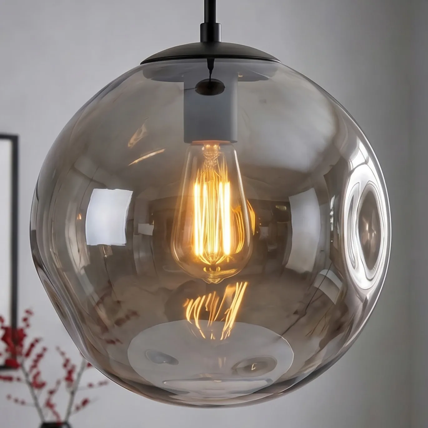 Hanglamp Mats 1-Lichts Smoke Glas - Giga Meubel