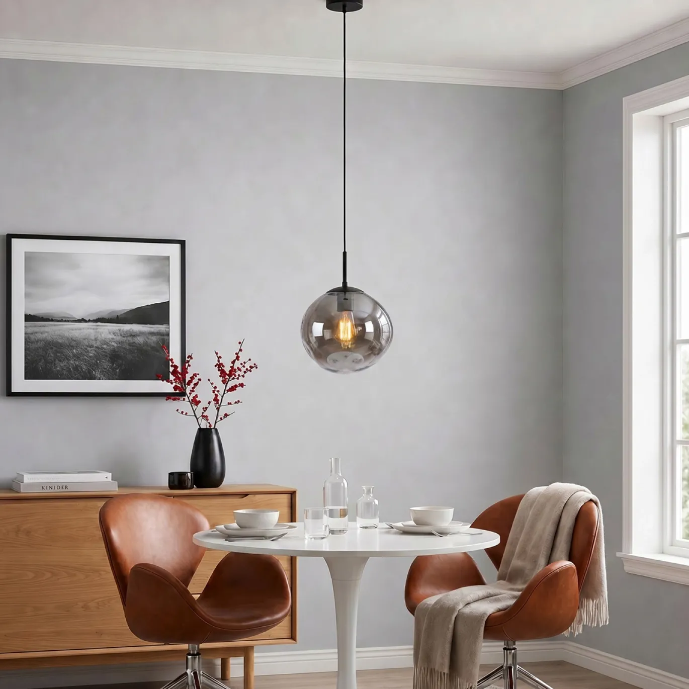 Hanglamp Mats 1-Lichts Smoke Glas - Giga Meubel