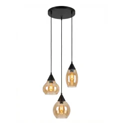Hanglamp Mees 3-Lichts Amber Glas - Giga Meubel