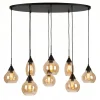 Hanglamp Mees 8-Lichts Amber Glas - Giga Meubel