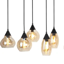Hanglamp Mees 8-Lichts Amber Glas - Giga Meubel